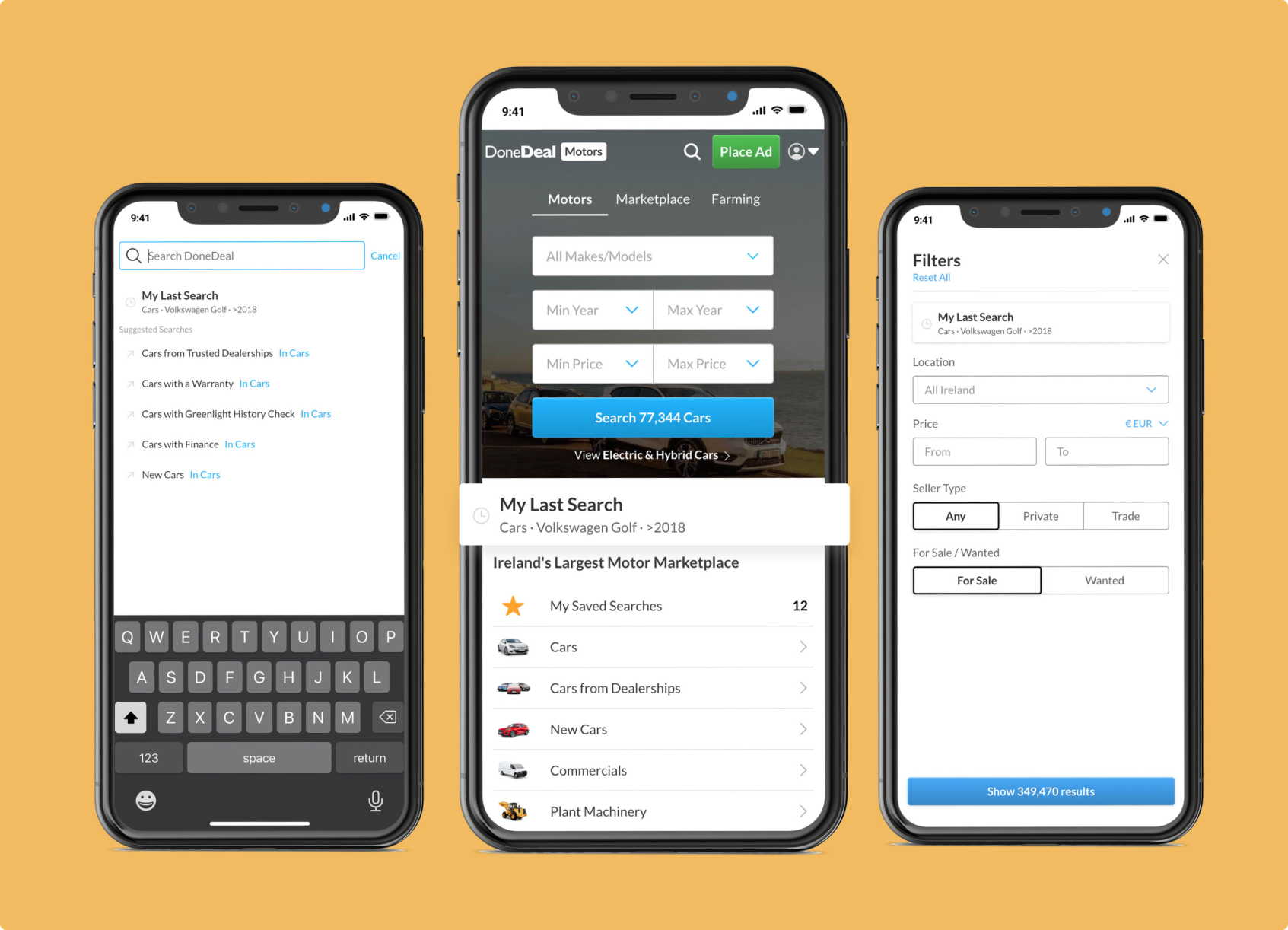 DoneDeal My Last Search